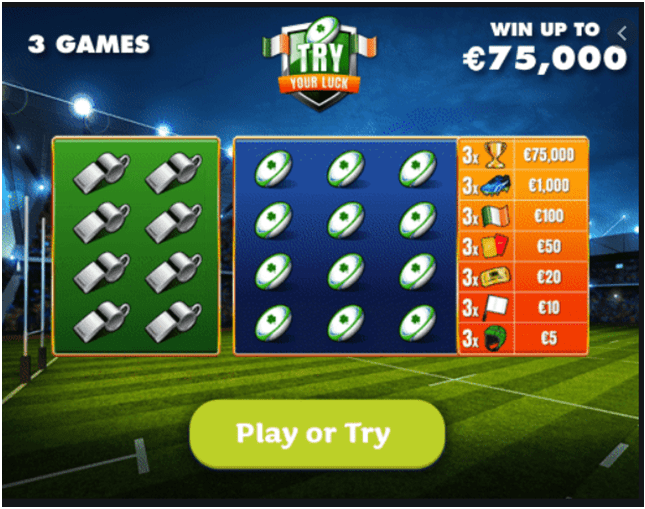 Games to play in Try Your Luck Lotto